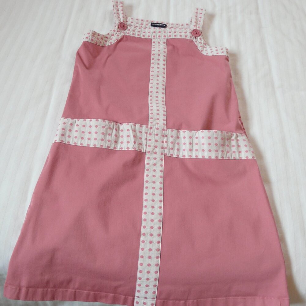 Girl's GAP Stretch Pink and White Dress / Jumper Size M (7-8)